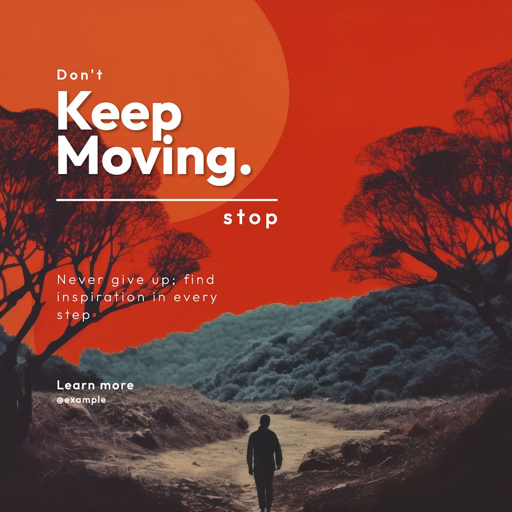 Keep moving Instagram post template, editable text