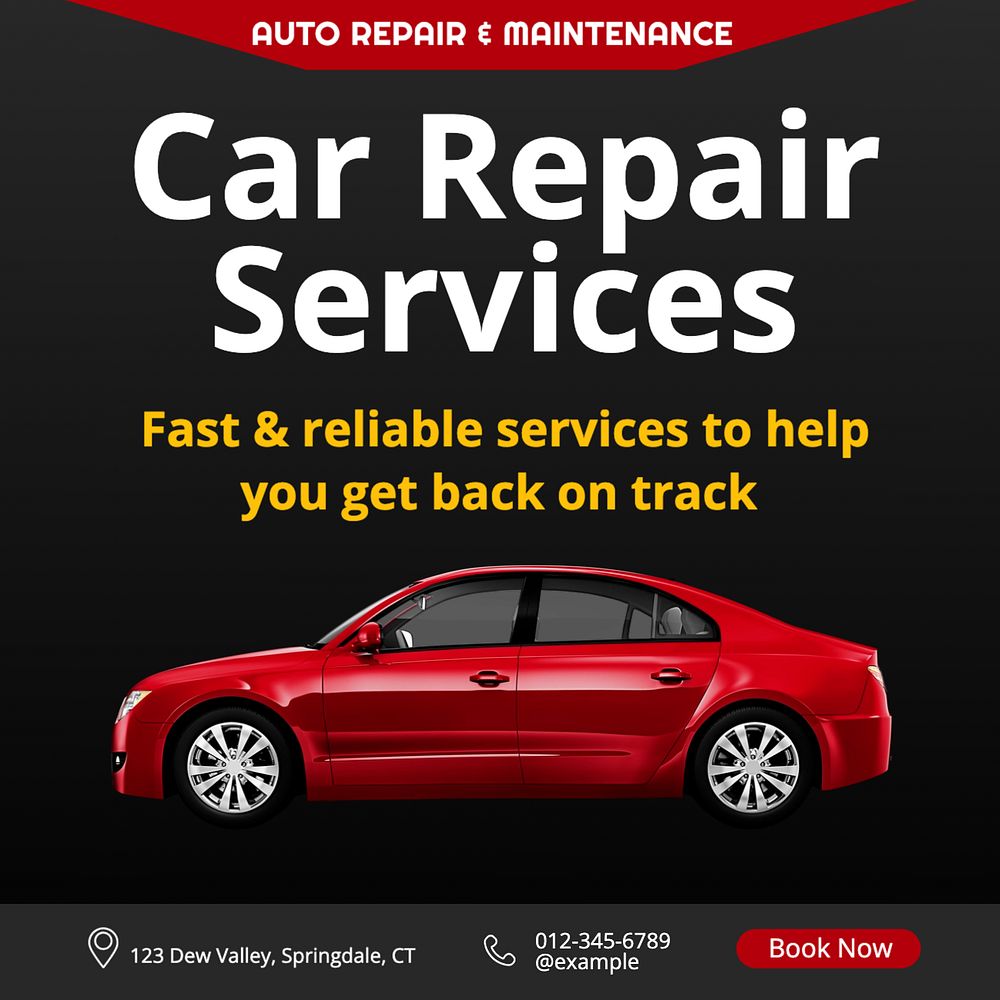 Car repair Instagram post template, editable text