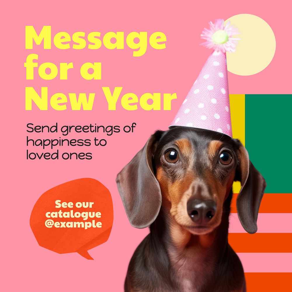 New year Instagram post template, editable text