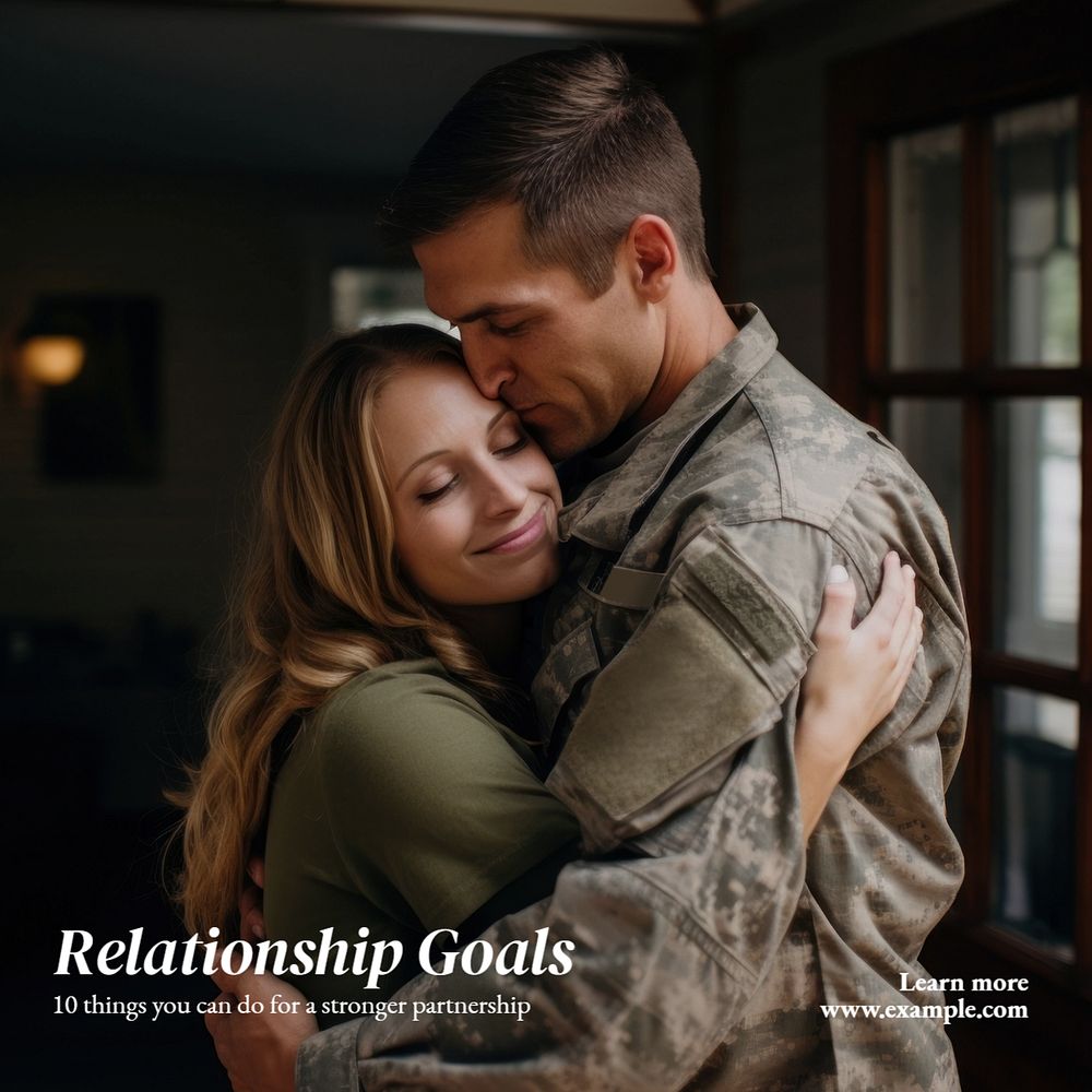 Relationship goals Instagram post template, editable text