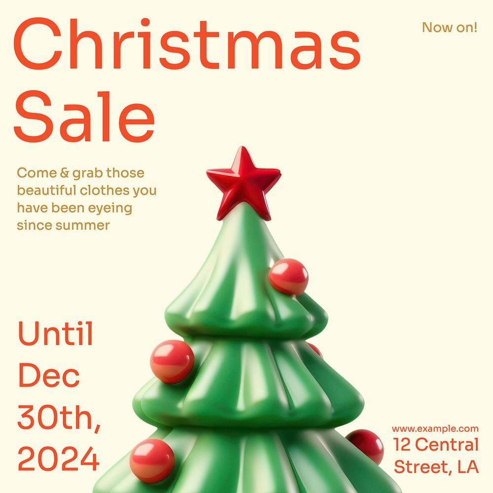 Christmas sale Instagram post template, editable text