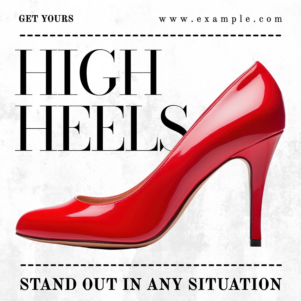 High heels Instagram post template, editable text