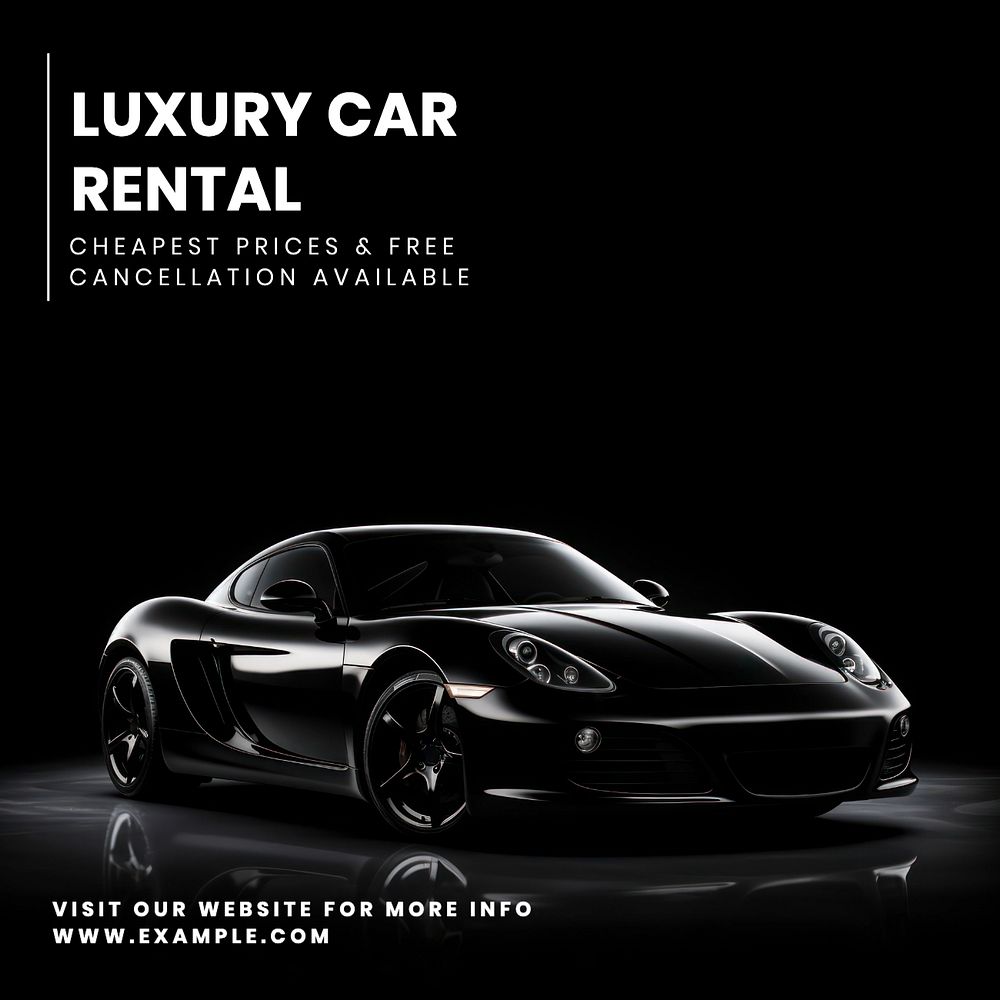 Luxury car rental Instagram post template, editable text