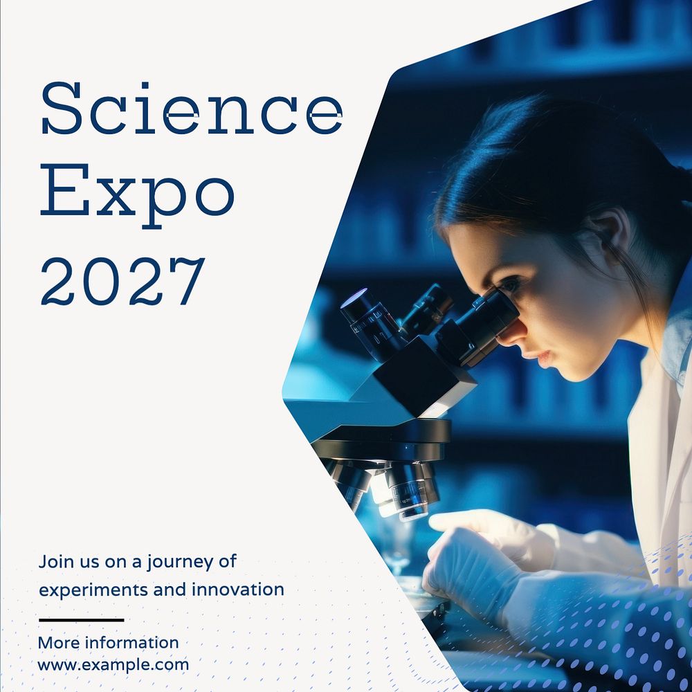 Science expo Instagram post template, editable text