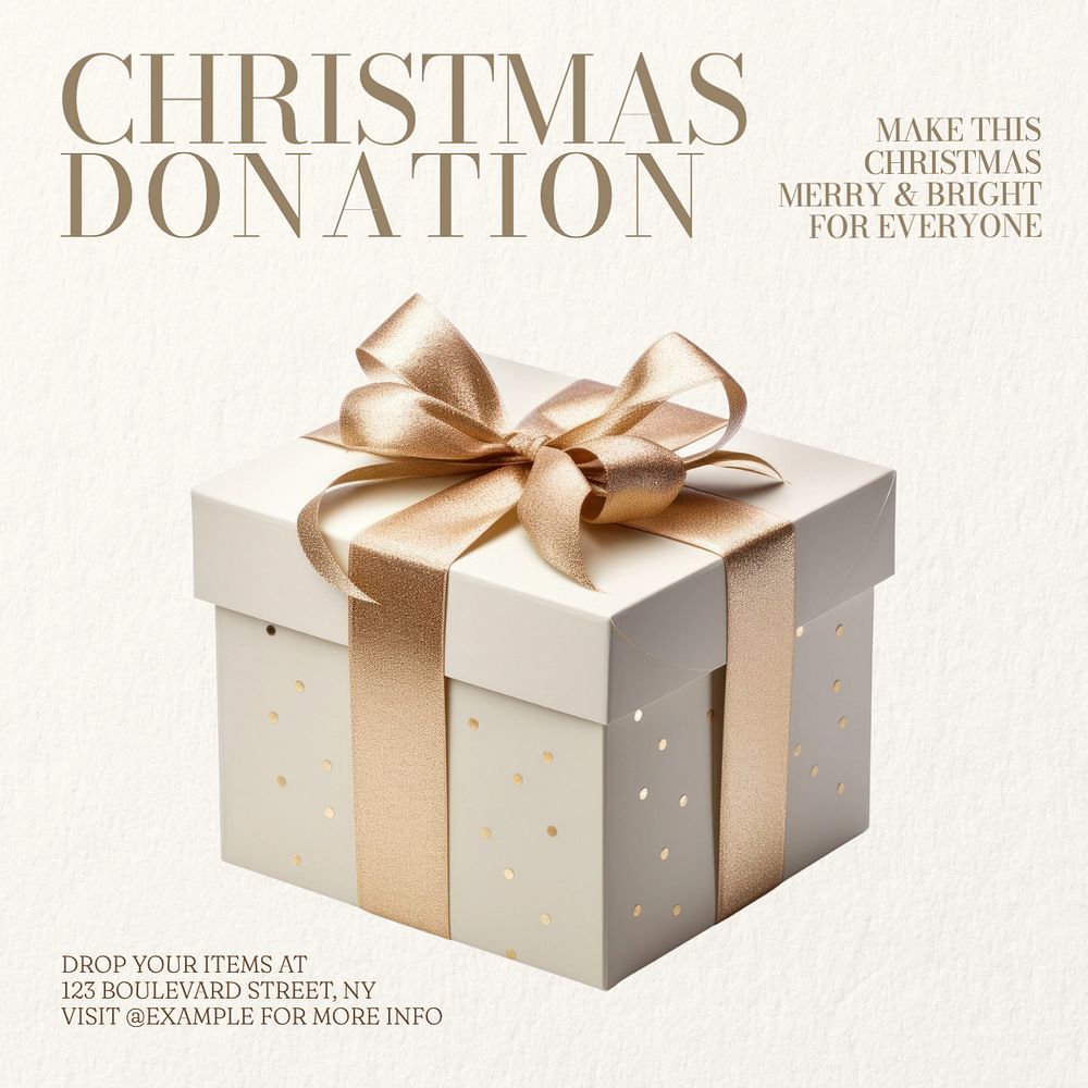 Christmas donation Instagram post template, editable text