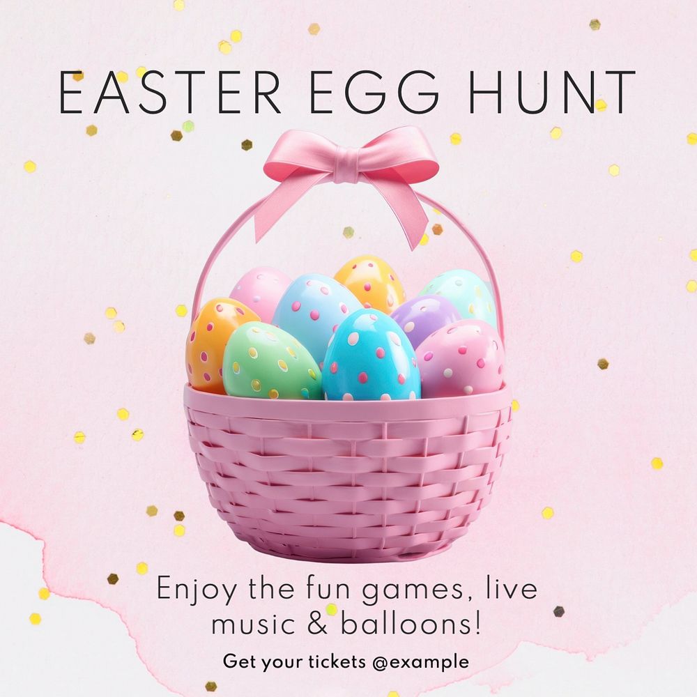 Easter egg hunt Instagram post template, editable text