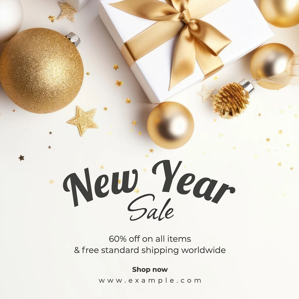 New Year sale Instagram post template, editable text