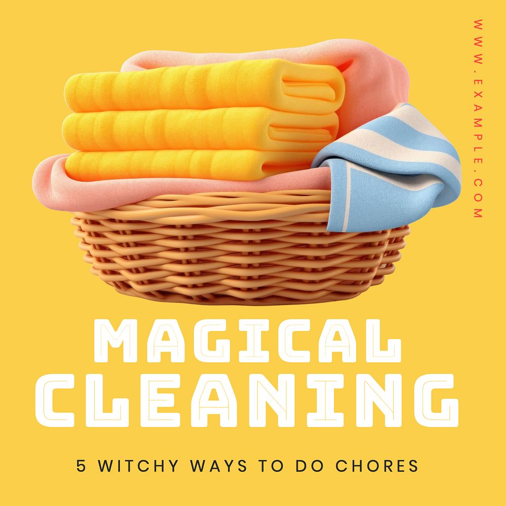 Magical cleaning Instagram post template, editable text