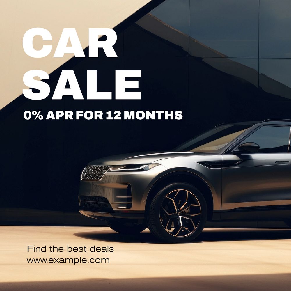 Car sale Instagram post template, editable text