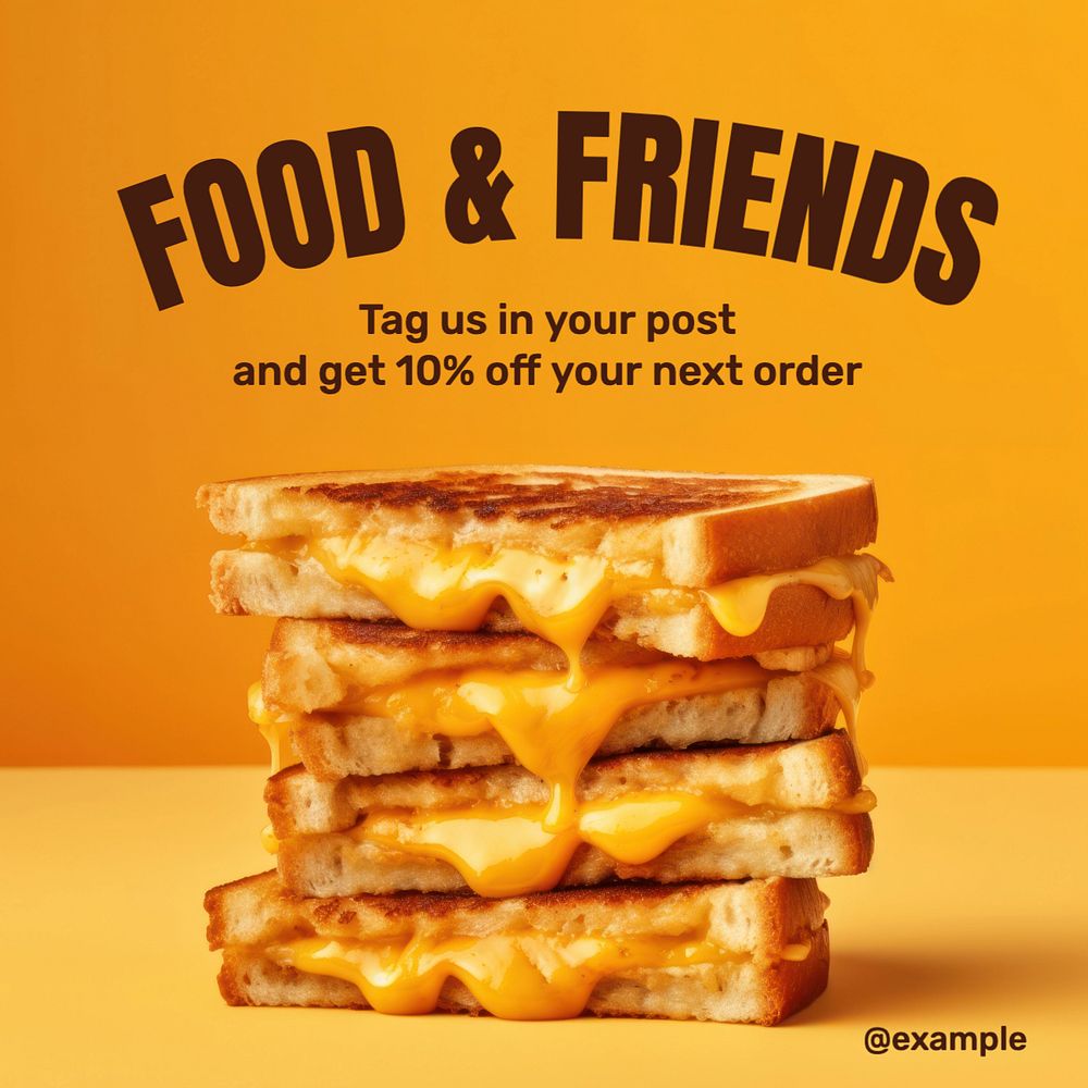 Food promotion Instagram post template, editable text