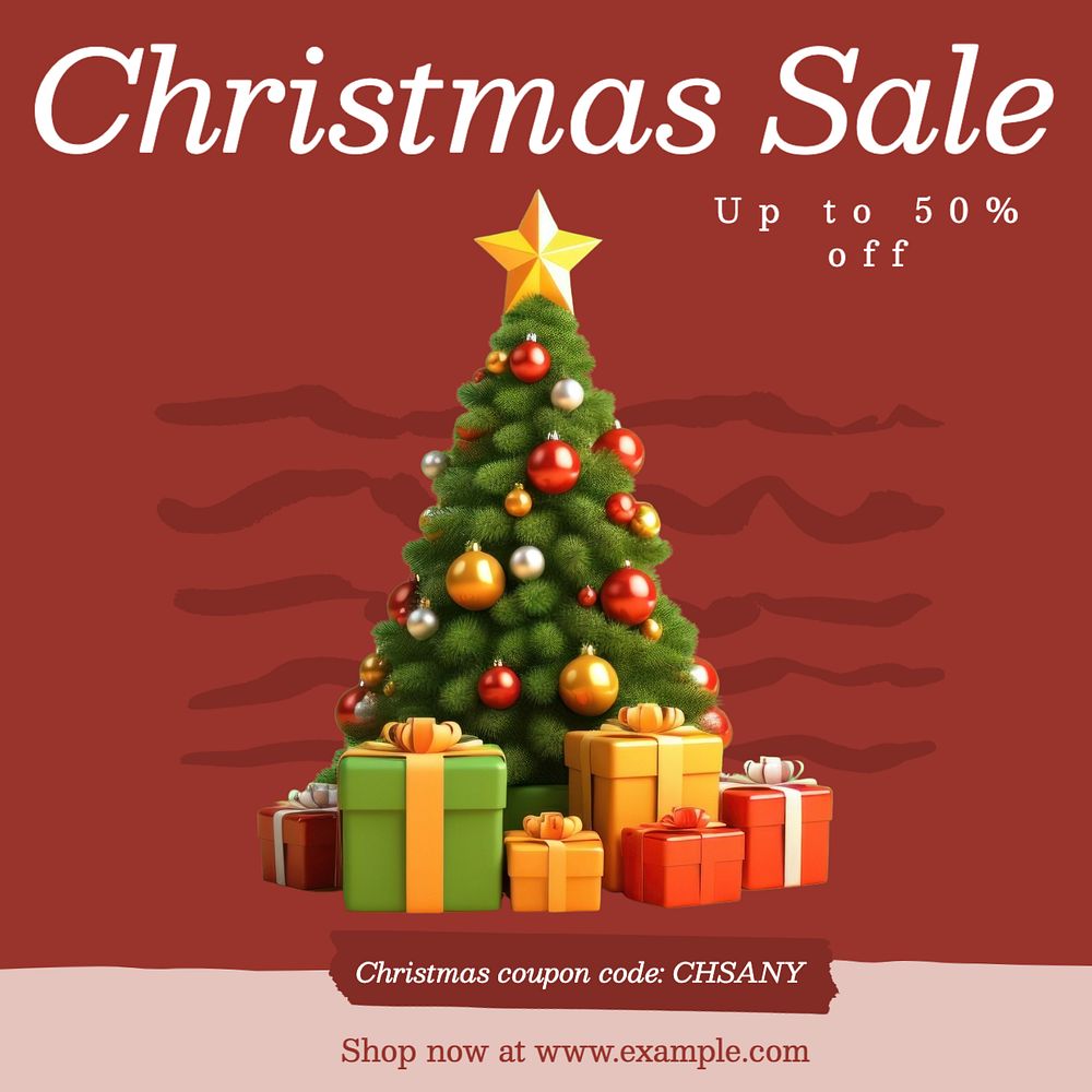 Christmas sale Instagram post template, editable text