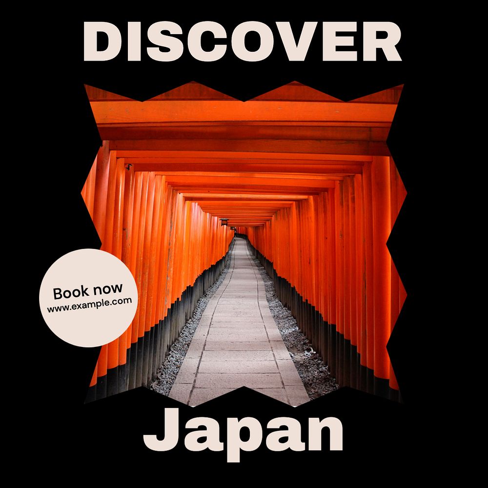 Discover Japan Instagram post template, editable text