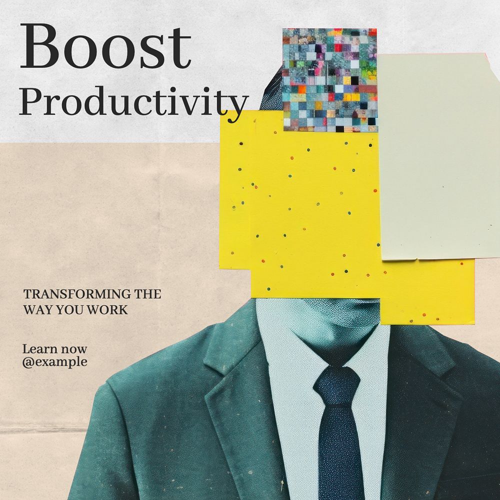 Boost productivity Instagram post template, editable text