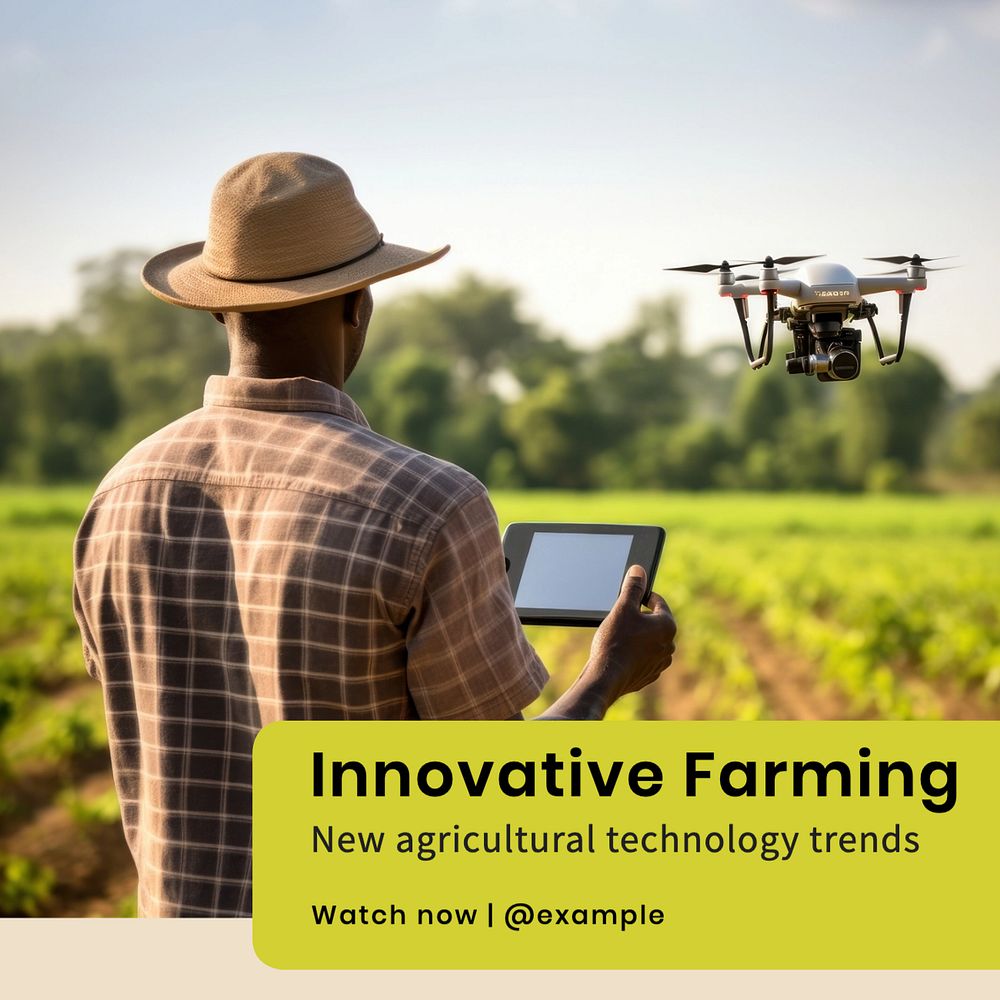 Innovative farming Instagram post template, editable text