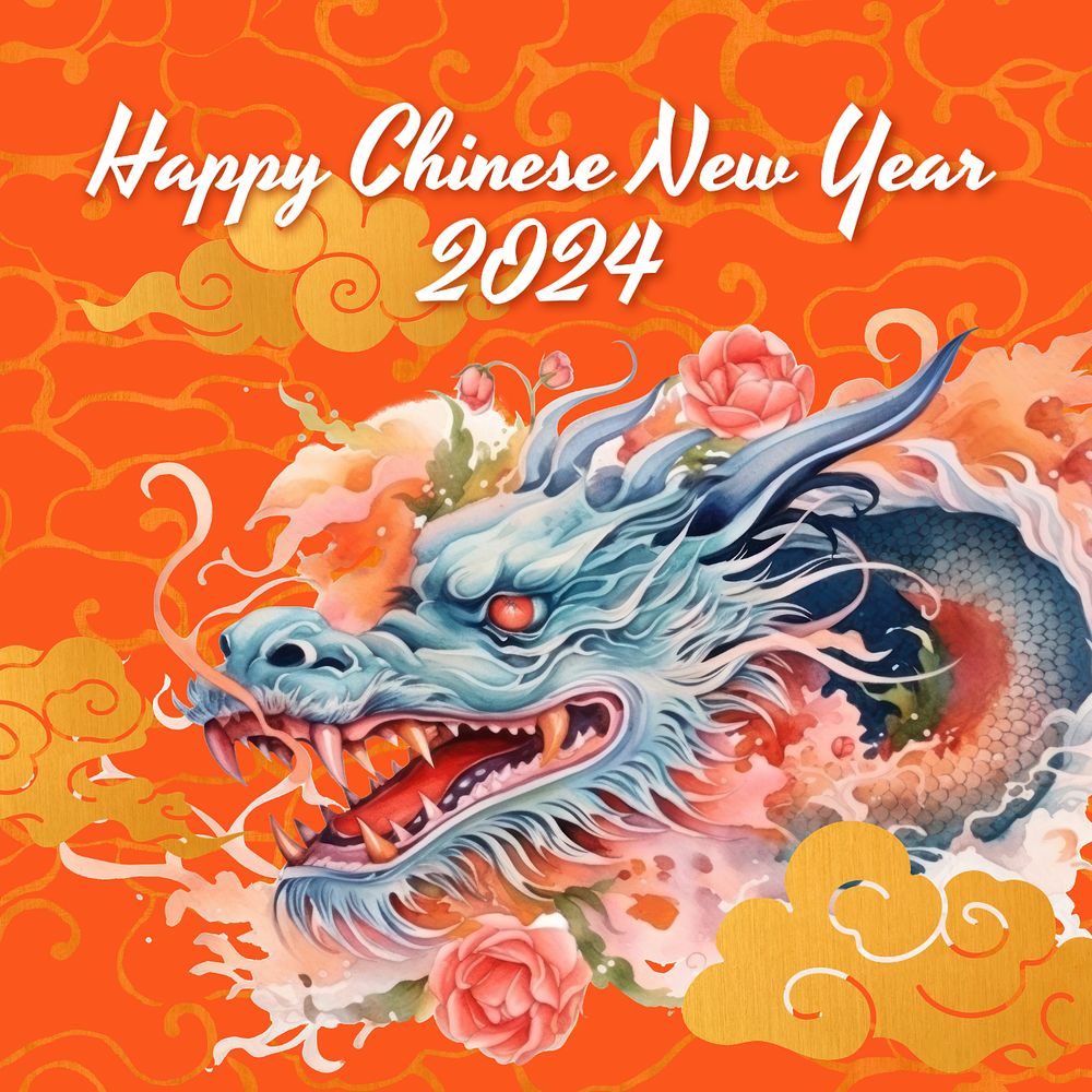 Happy Chinese new year Instagram post template, editable text