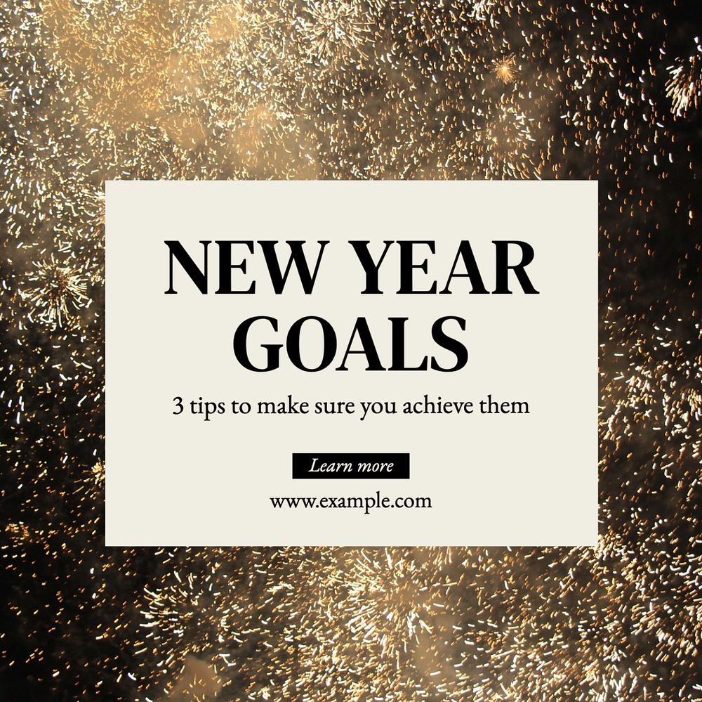 New year goals Instagram post template, editable text