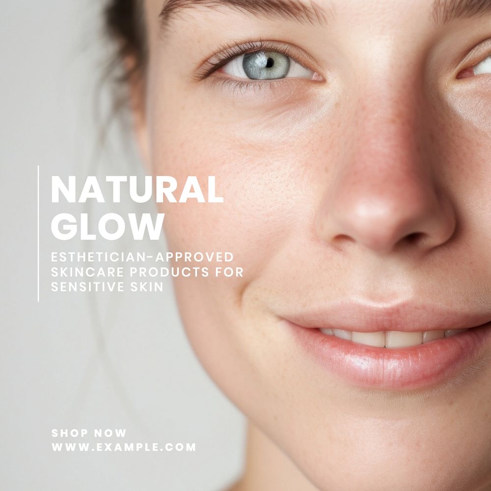 Natural glow Instagram post template, editable text