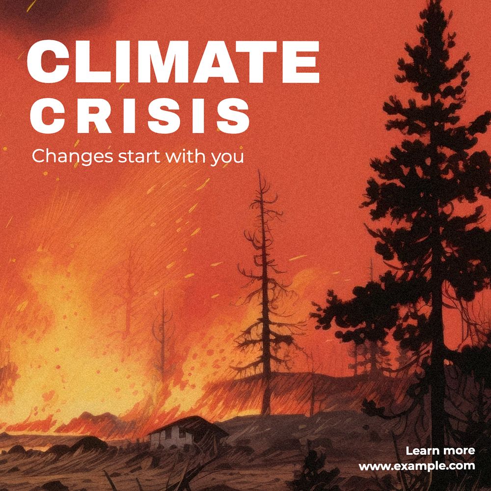 Climate crisis Instagram post template, editable text