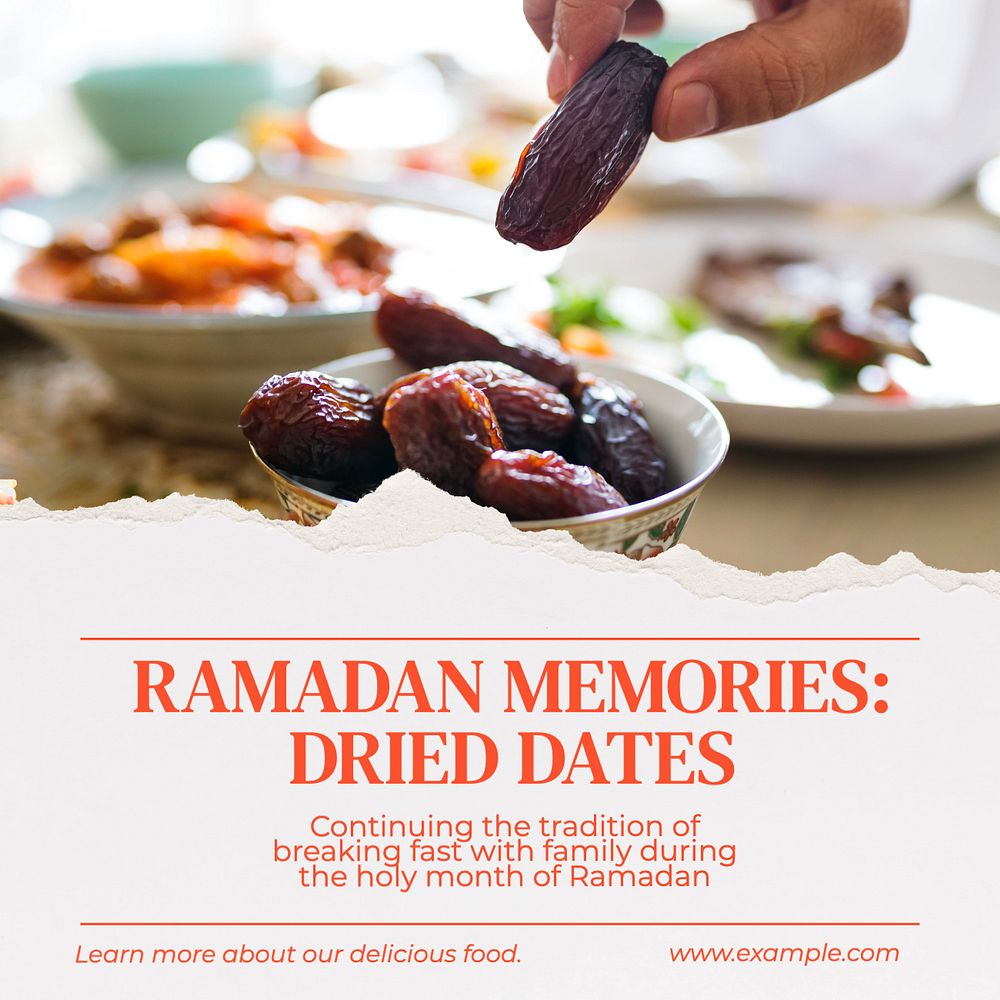 Ramadan memories Instagram post template, editable text