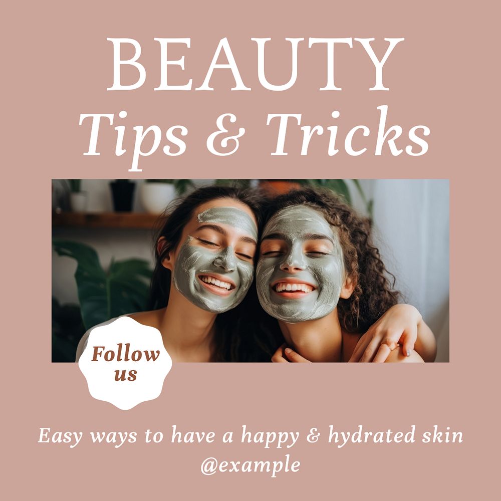 Beauty Instagram post template, editable text