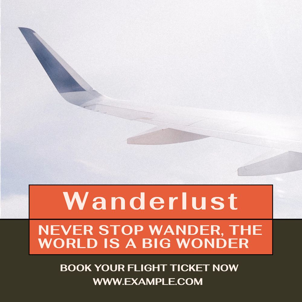 Wanderlust Instagram post template, editable text