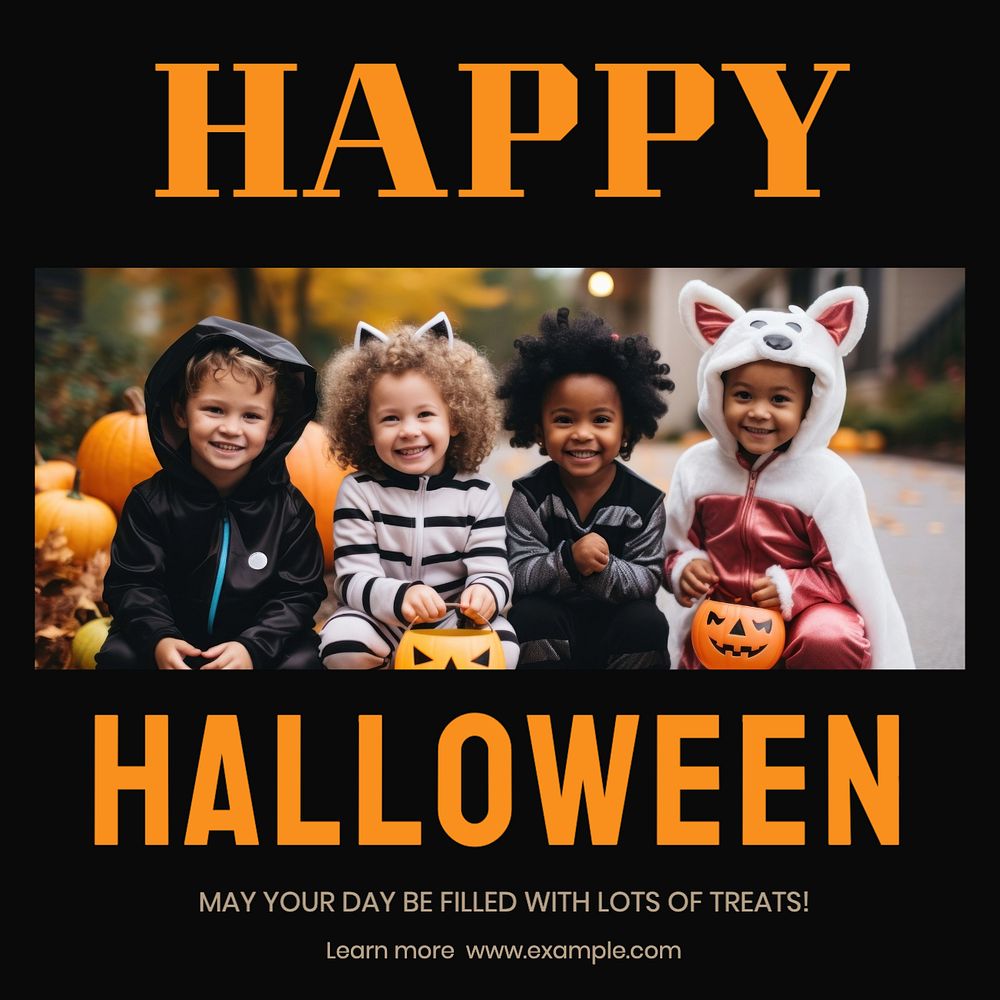 Happy halloween Instagram post template, editable text