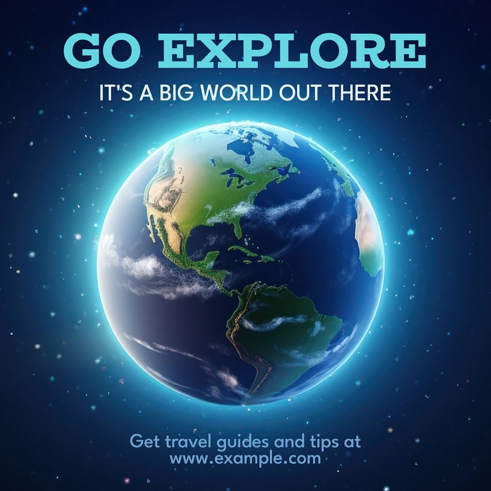 Travel & explore Instagram post template, editable text