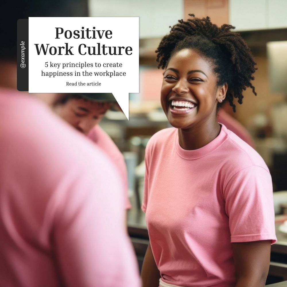 Positive work culture Instagram post template, editable text