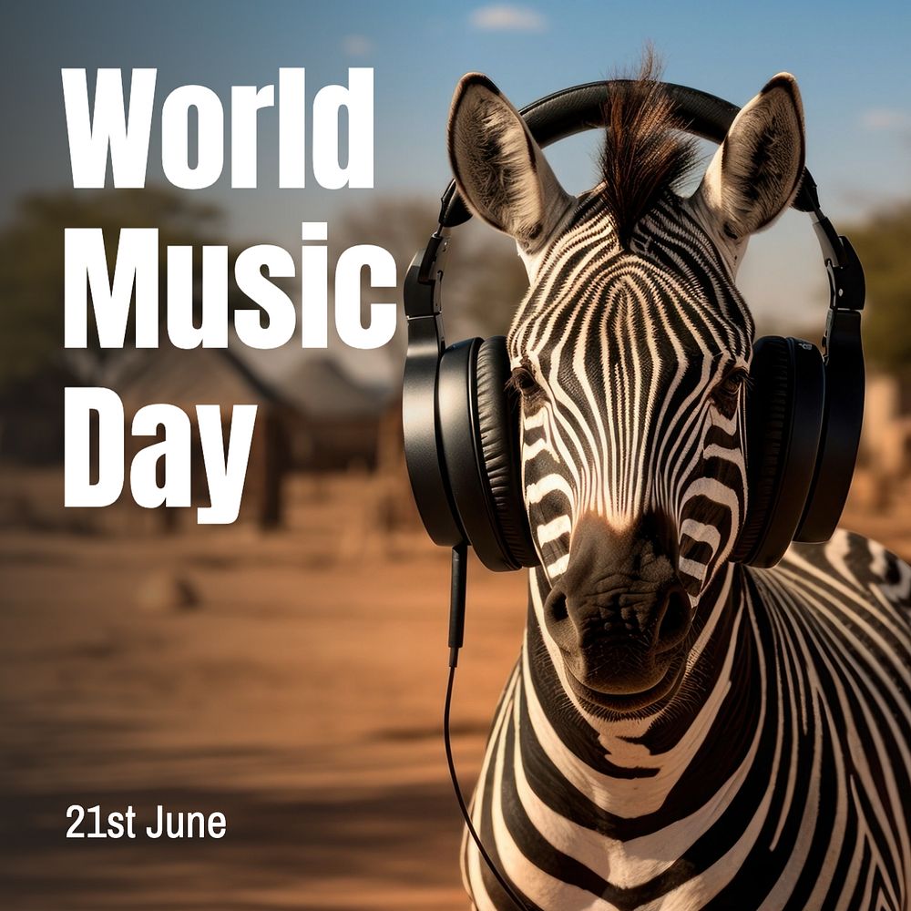 Music day Instagram post template, editable text