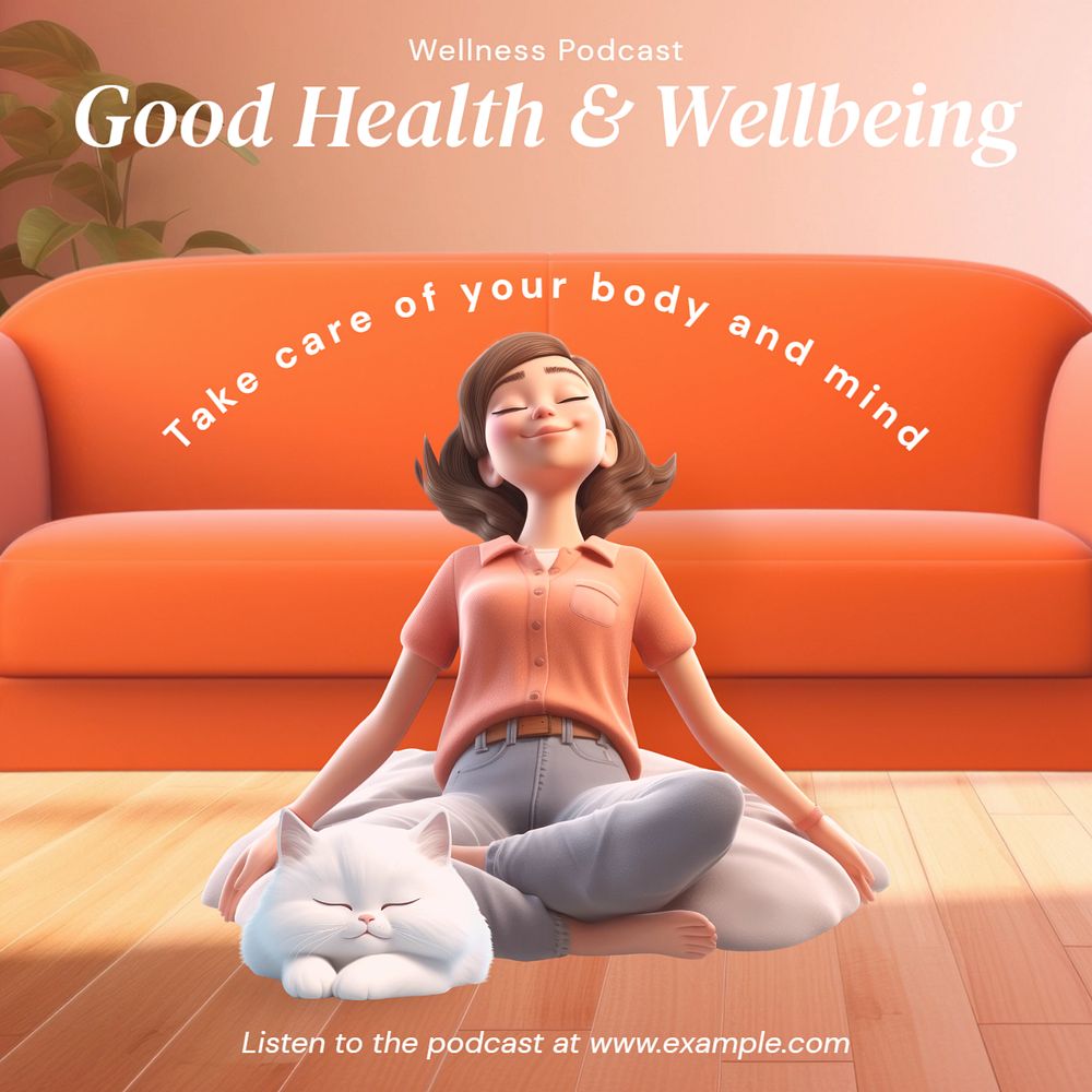 Health & wellbeing Instagram post template, editable text