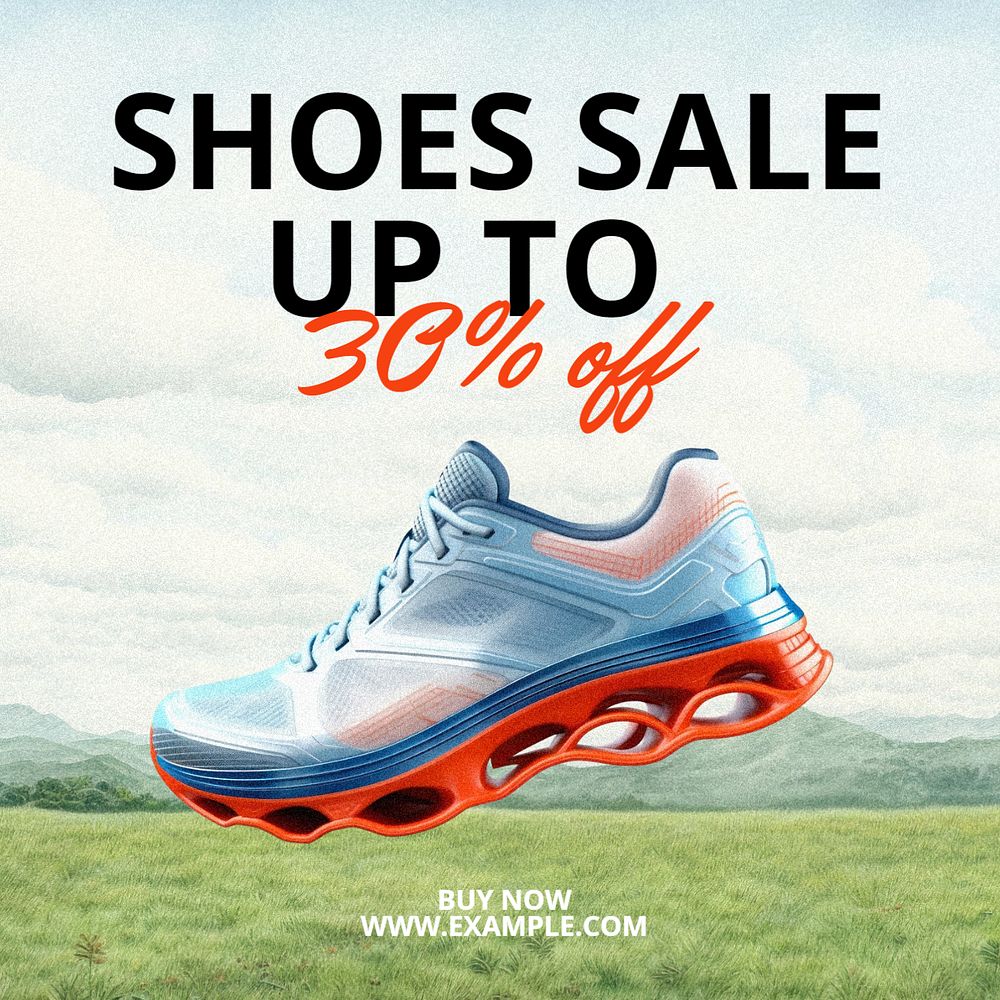 Shoes sale Instagram post template, editable text