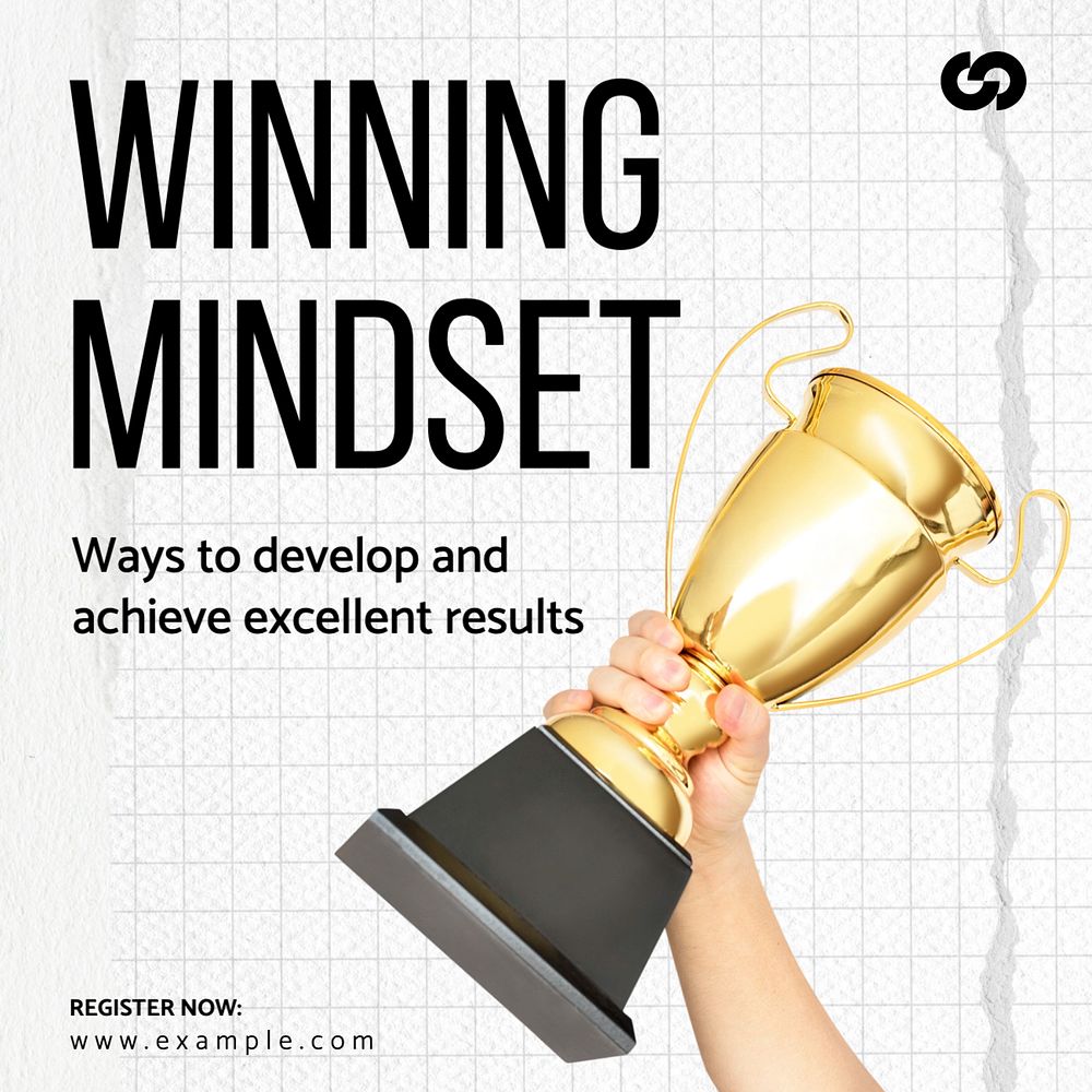 Winning mindset Instagram post template, editable text