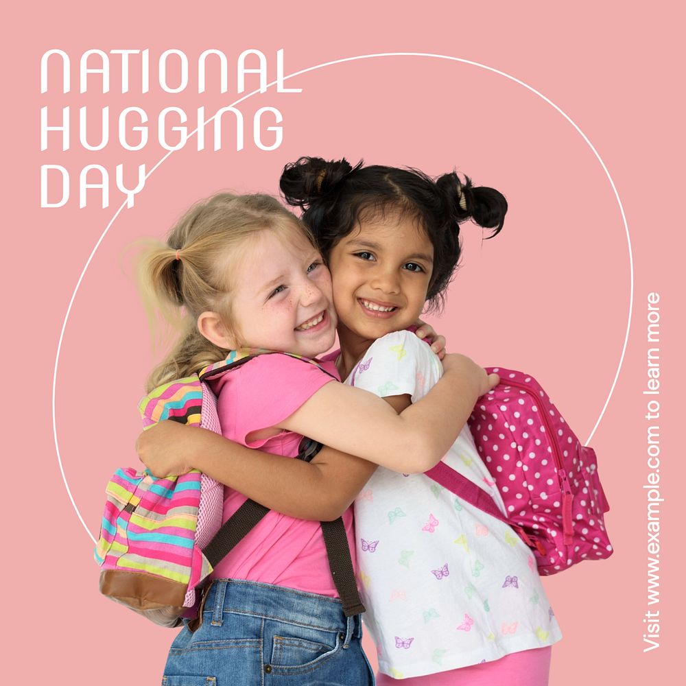 National hugging day Instagram post template, editable text