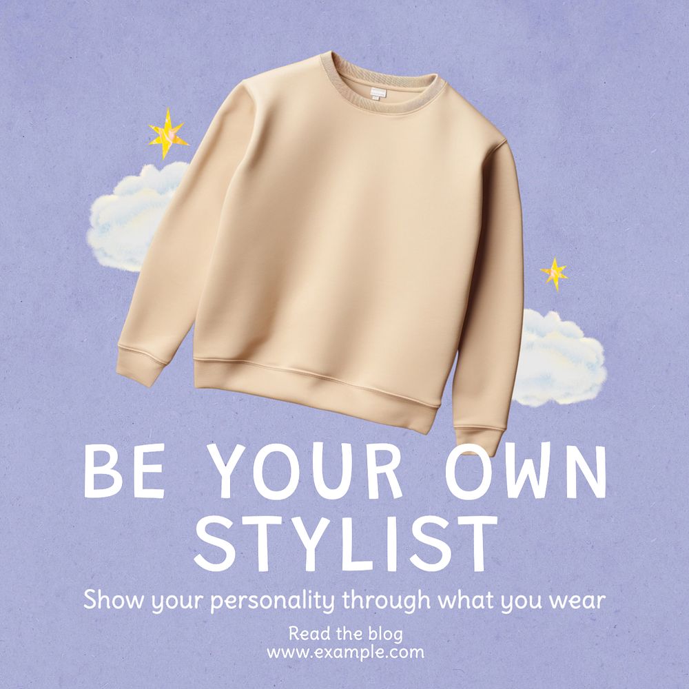 Be your own stylist Instagram post template, editable text