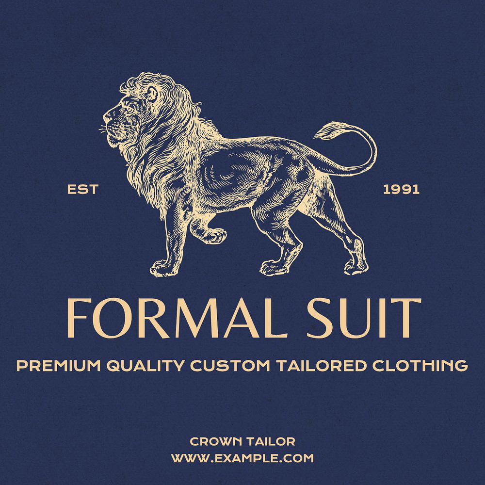 Formal suit Instagram post template, editable text