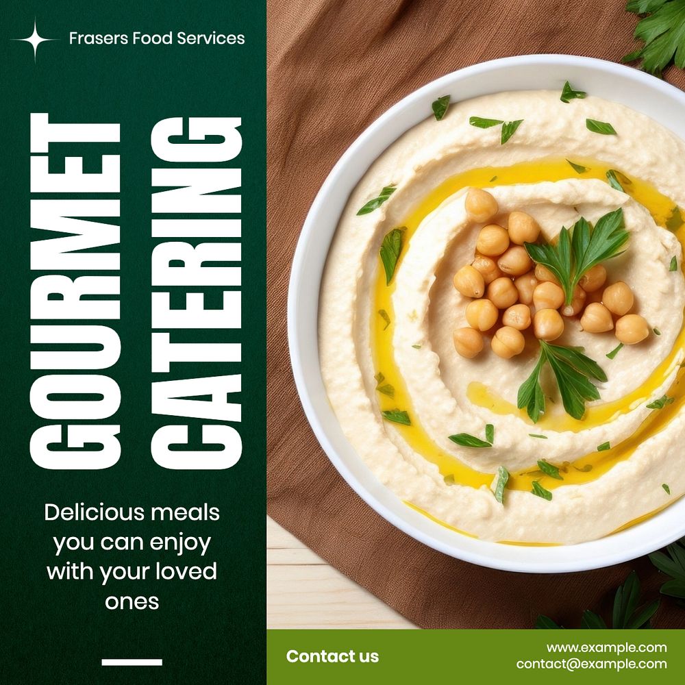 Gourmet cooking Instagram post template, editable text