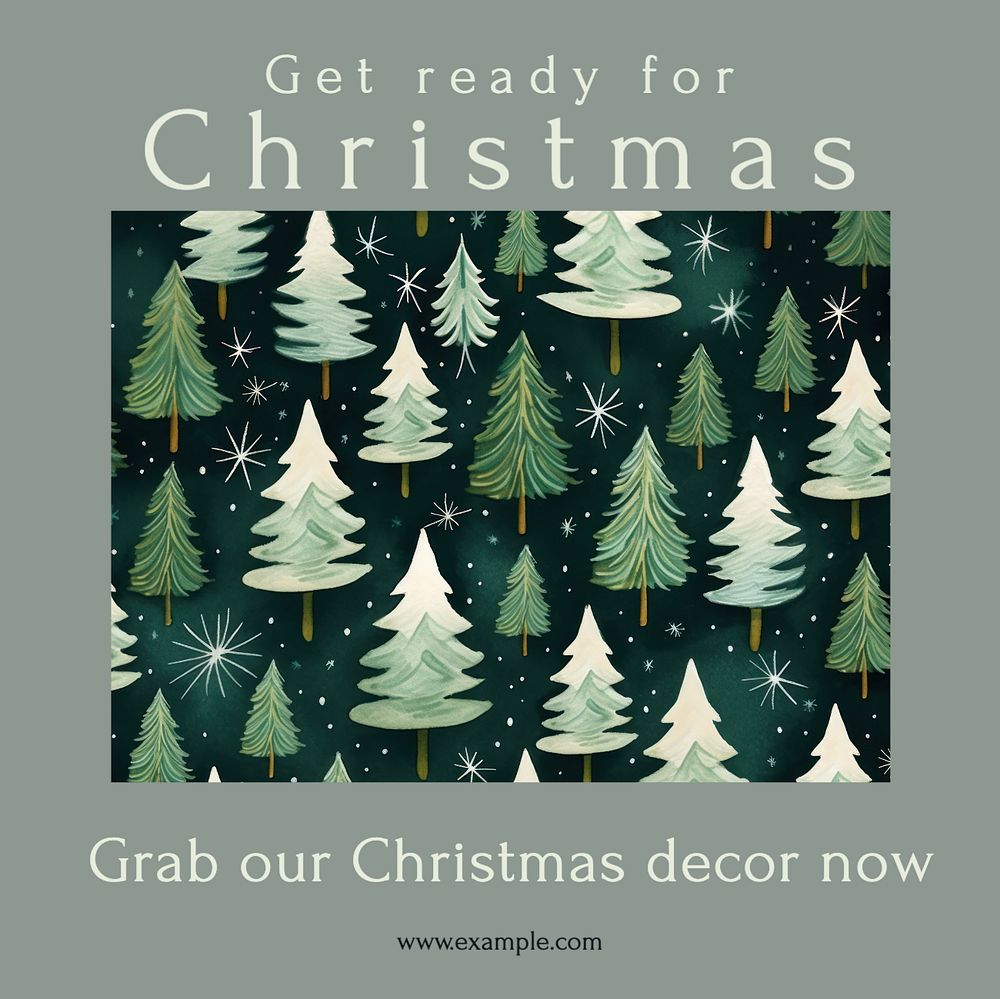 Christmas decor Instagram post template, editable text