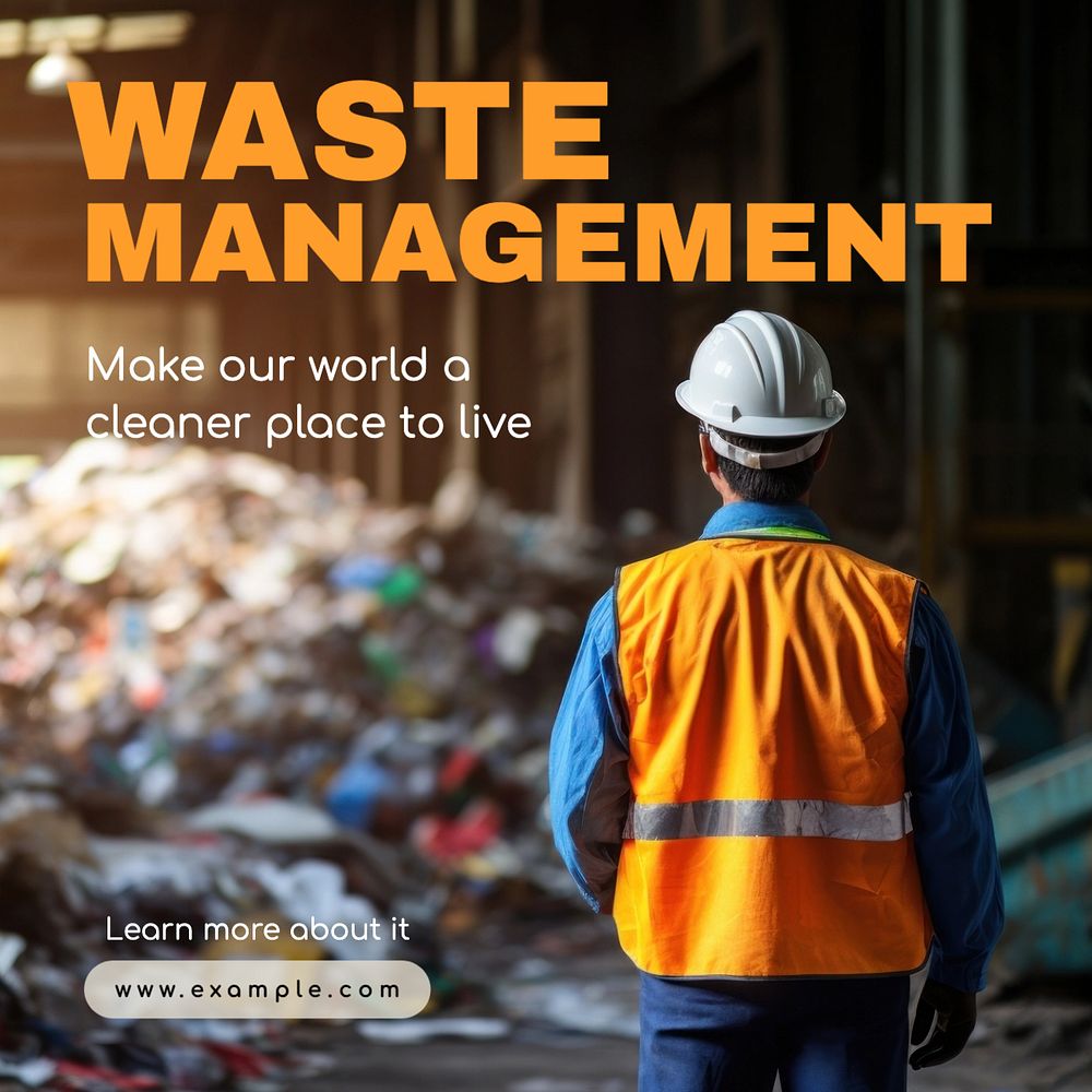 Waste management Instagram post template, editable text