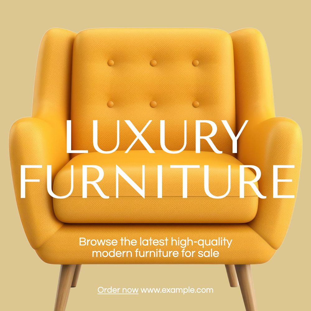 Luxury furniture Instagram post template, editable text