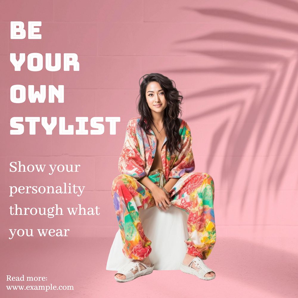 Be your own stylist Instagram post template, editable text