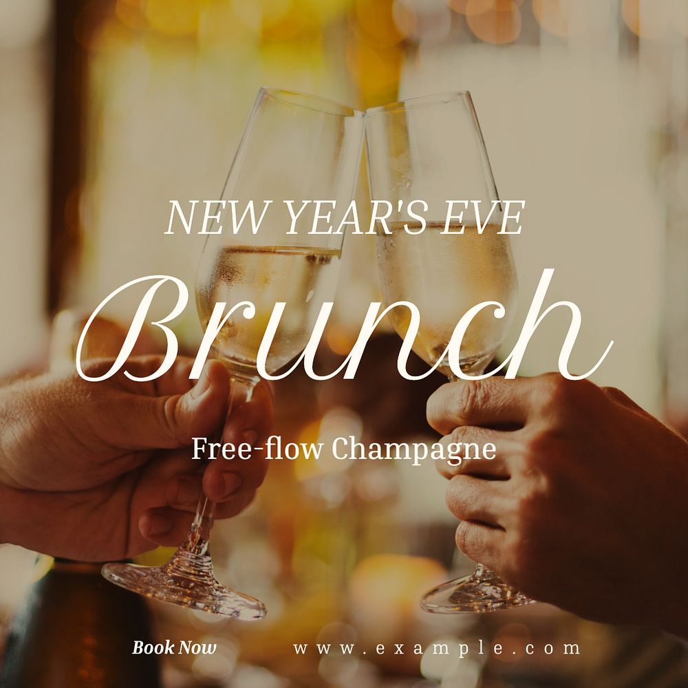 NYE brunch Instagram post template, editable text