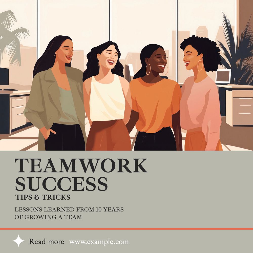 Teamwork Instagram post template, editable text