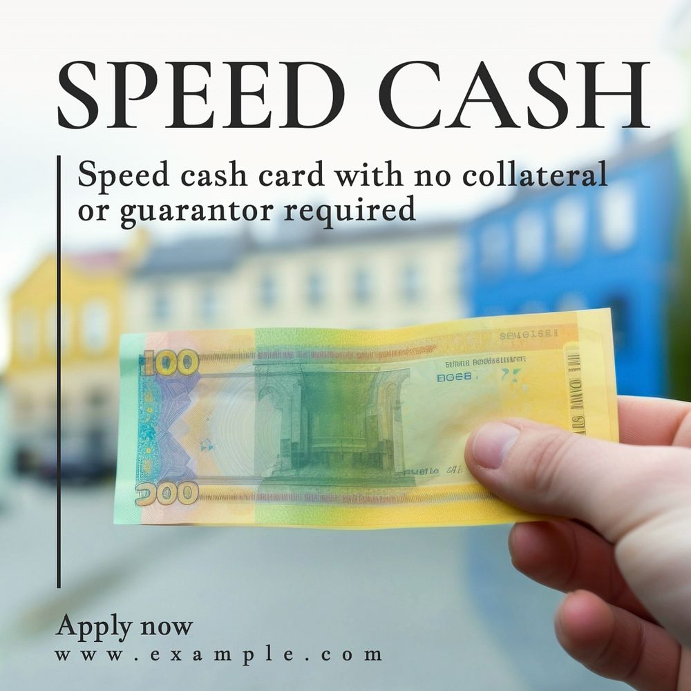 Speed cash Instagram post template, editable text