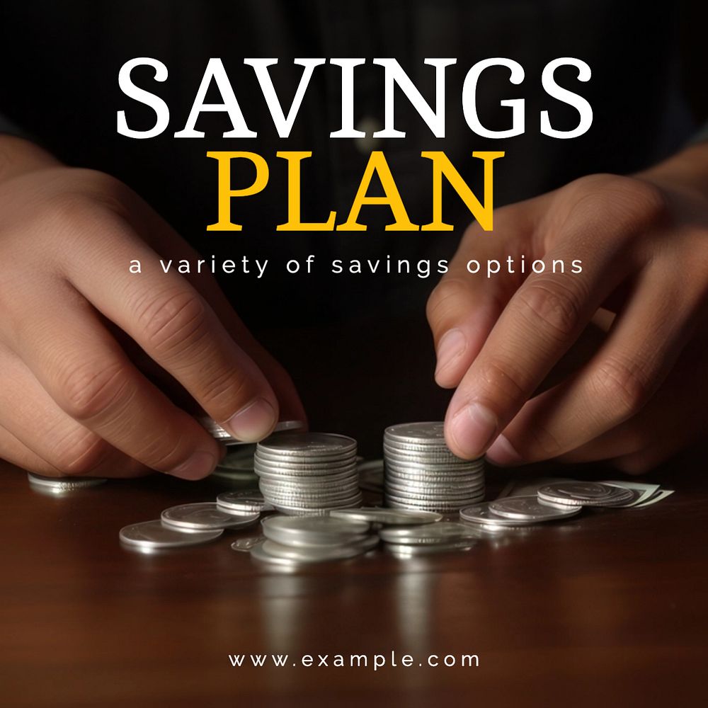 Savings account Instagram post template, editable text