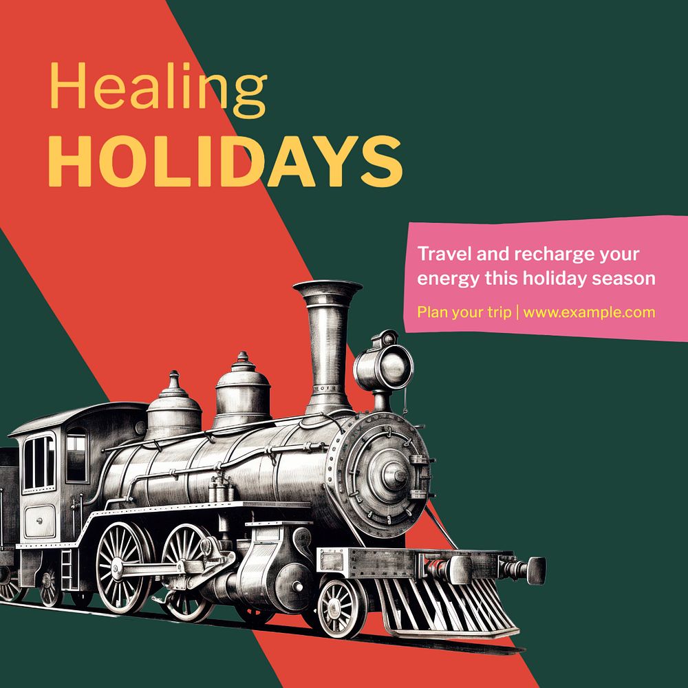 Healing holidays Instagram post template, | Premium Editable Template ...