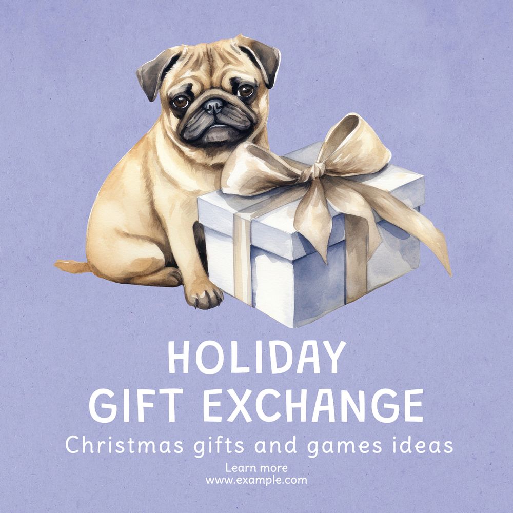 Holiday gift exchange Instagram post template, editable text