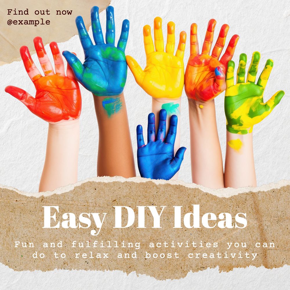 DIY ideas Instagram post template, editable text