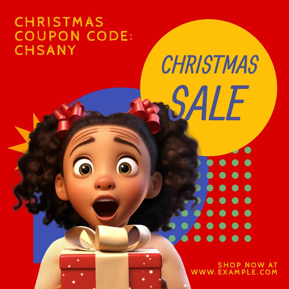 Christmas sale Instagram post template, editable text