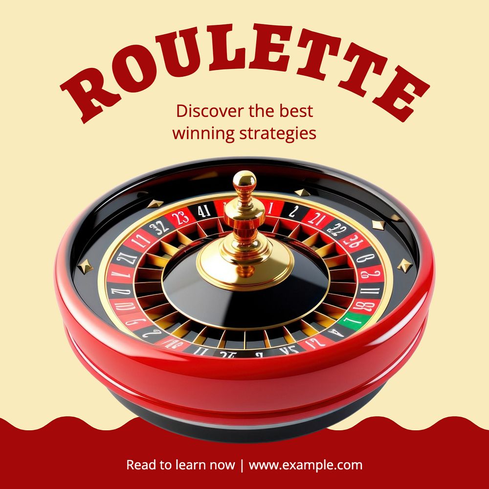 Roulette Instagram post template, editable text