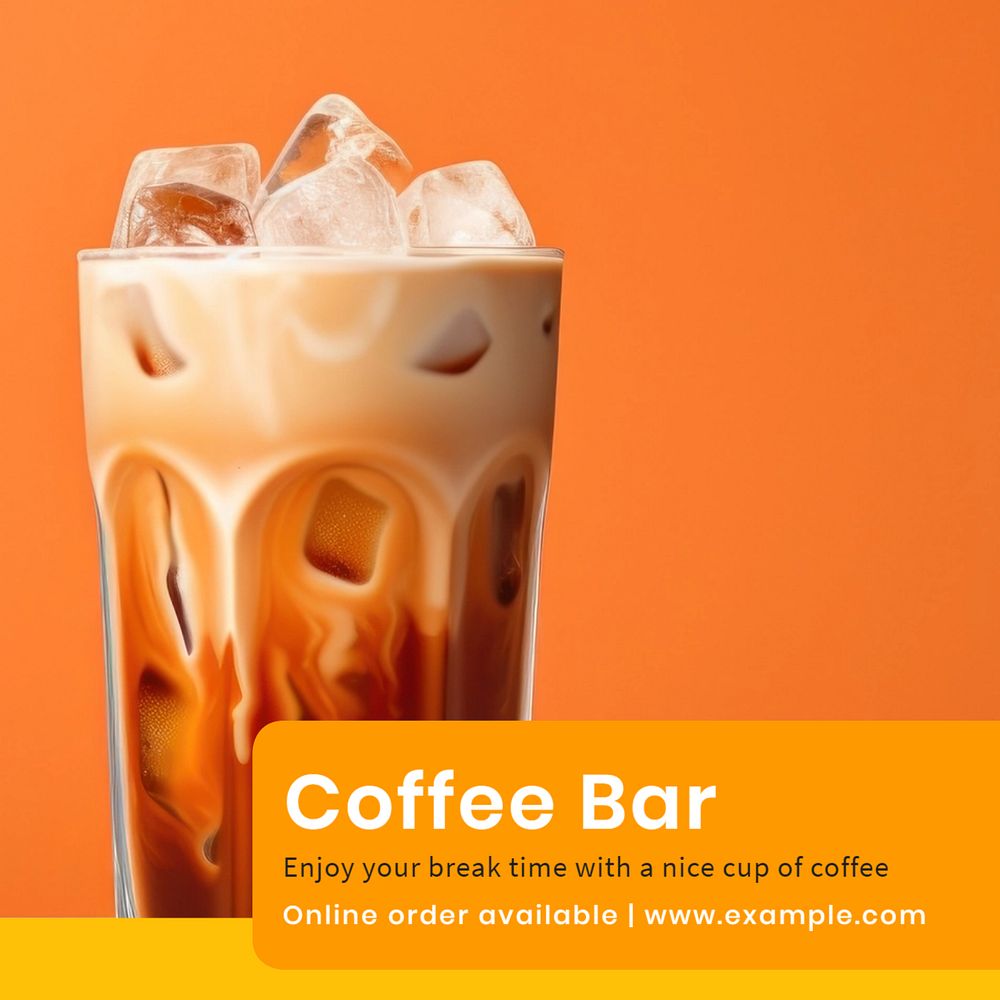 Coffee shop Instagram post template, editable text